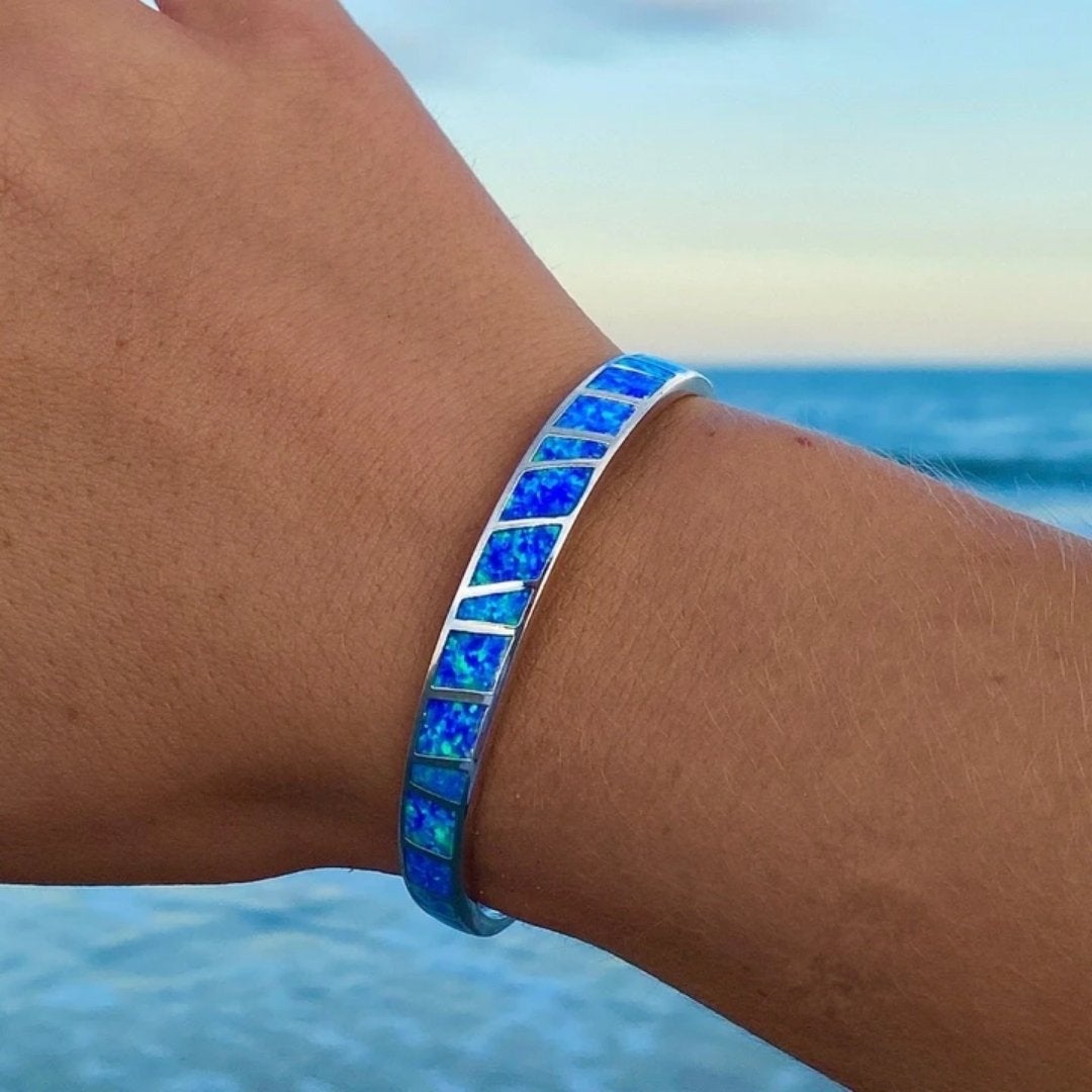 Silver and Blue Opal Bracelet