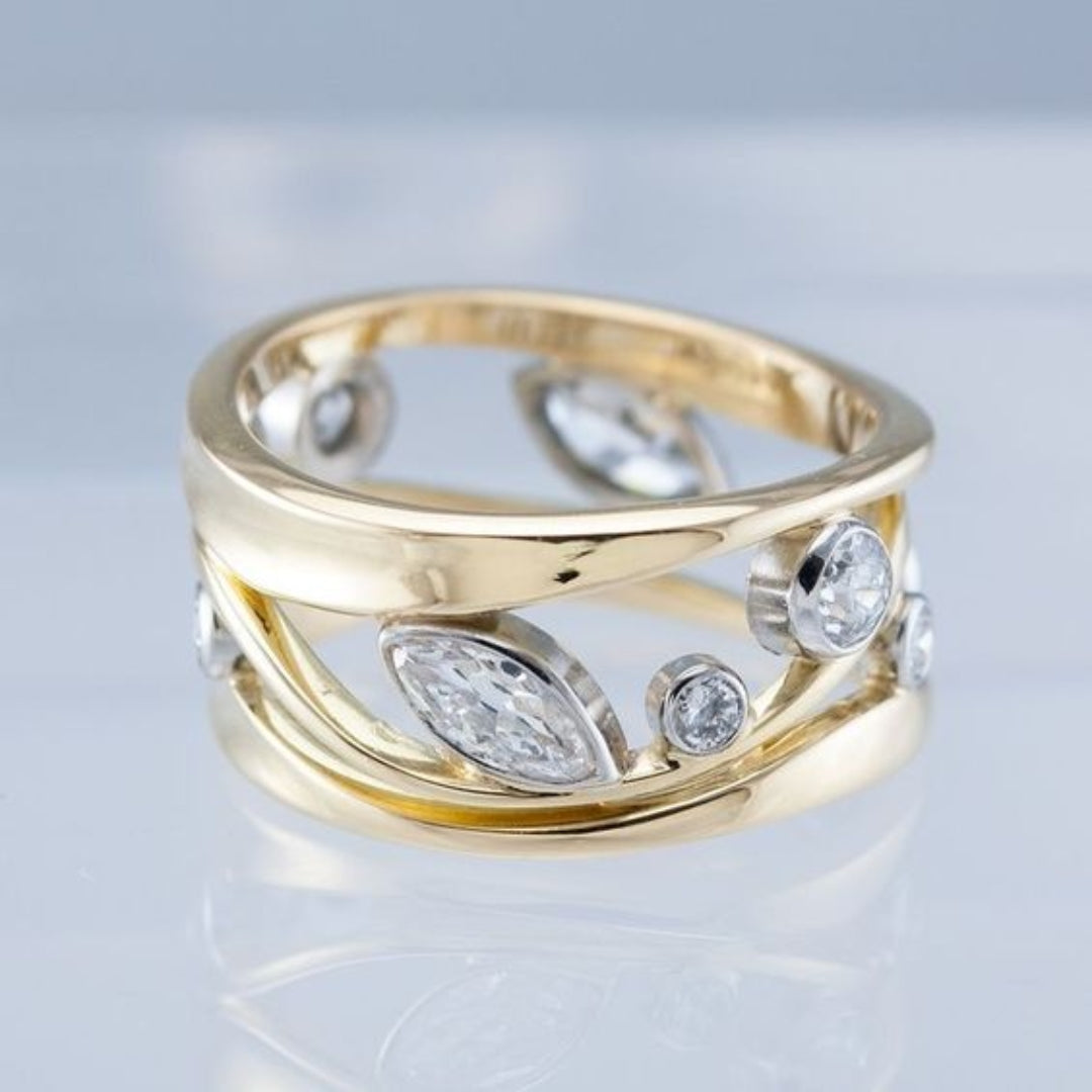 Vintaje Gold & Zirconia Ring