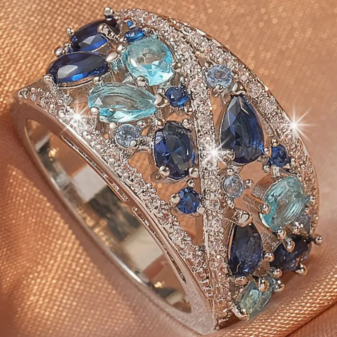 Vintaje Blue Zirconia Ring