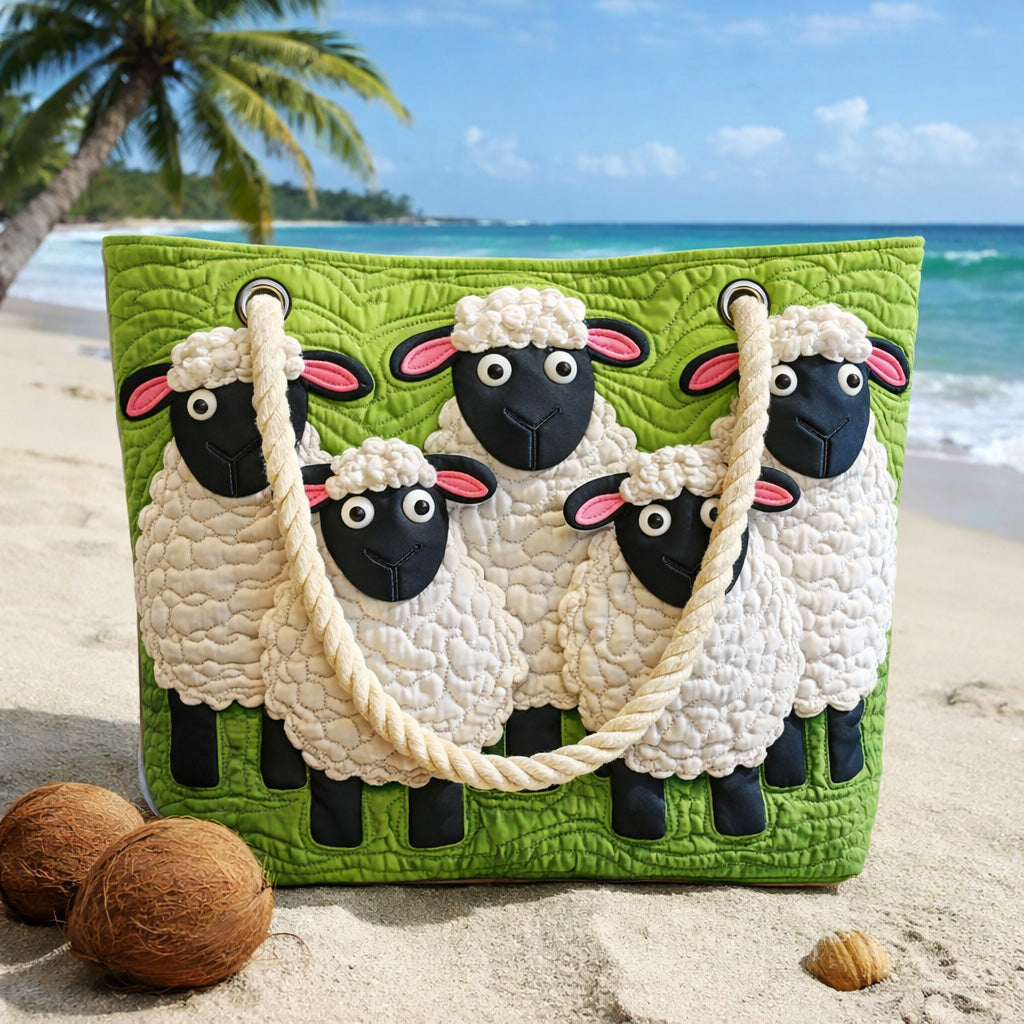 Quilted Beach Bag Sky of Sheep