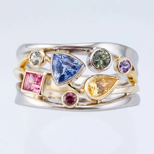 Colorful Vintage Zirconia Ring