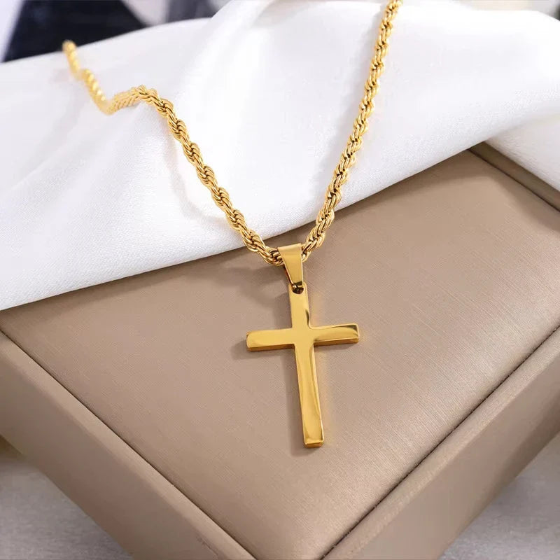 Simple Gold Cross Necklace