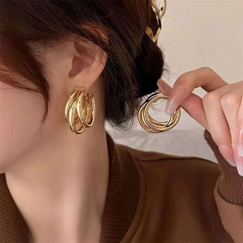 Gold Double Hoop Earring