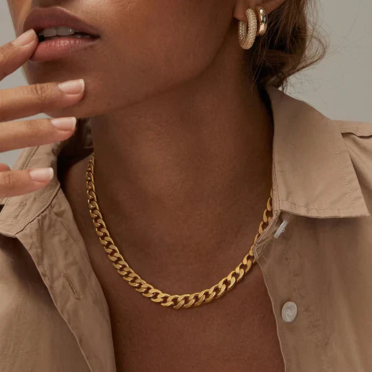 Chunky Cuban Link Necklace | Gold