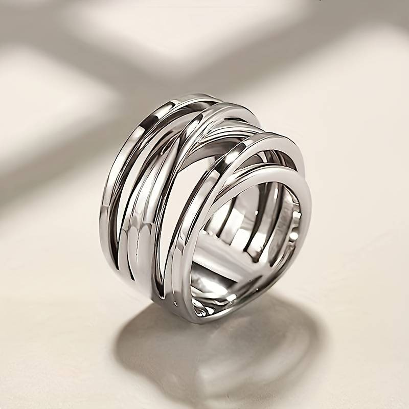 Vintige Layered Silver Ring