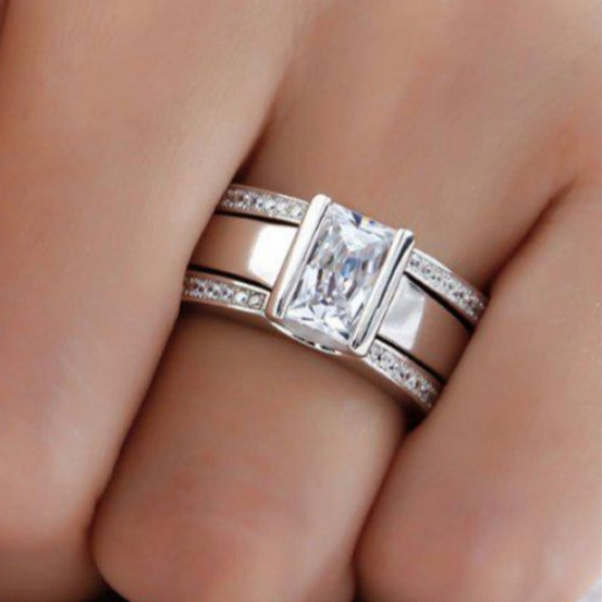 Inlaid Vintage Glass Ring