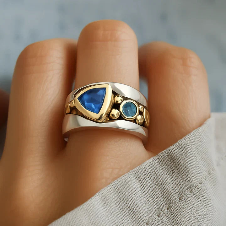 Vintaje Blue Crystal Ring