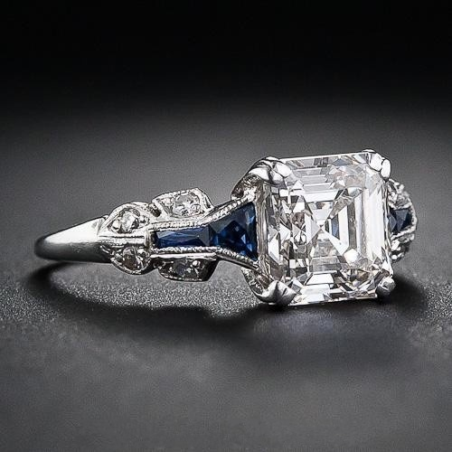 Stunning Silver and Blue Vintage Ring
