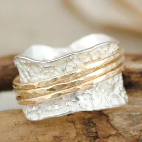 Vintige Spinner Ring made of Gold and Silver
