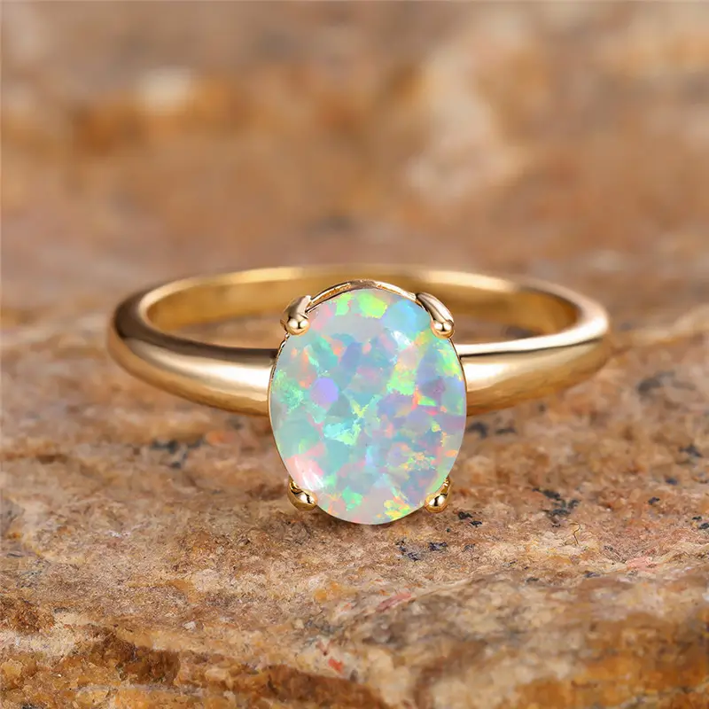 Golden Vintage Opal Ring