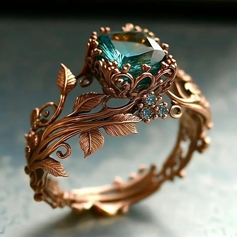 Green Nature Crystal Ring
