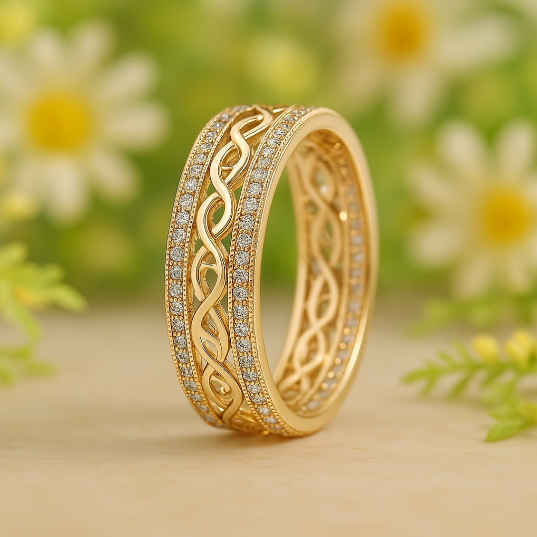 Radiant Gold Hollow Ring