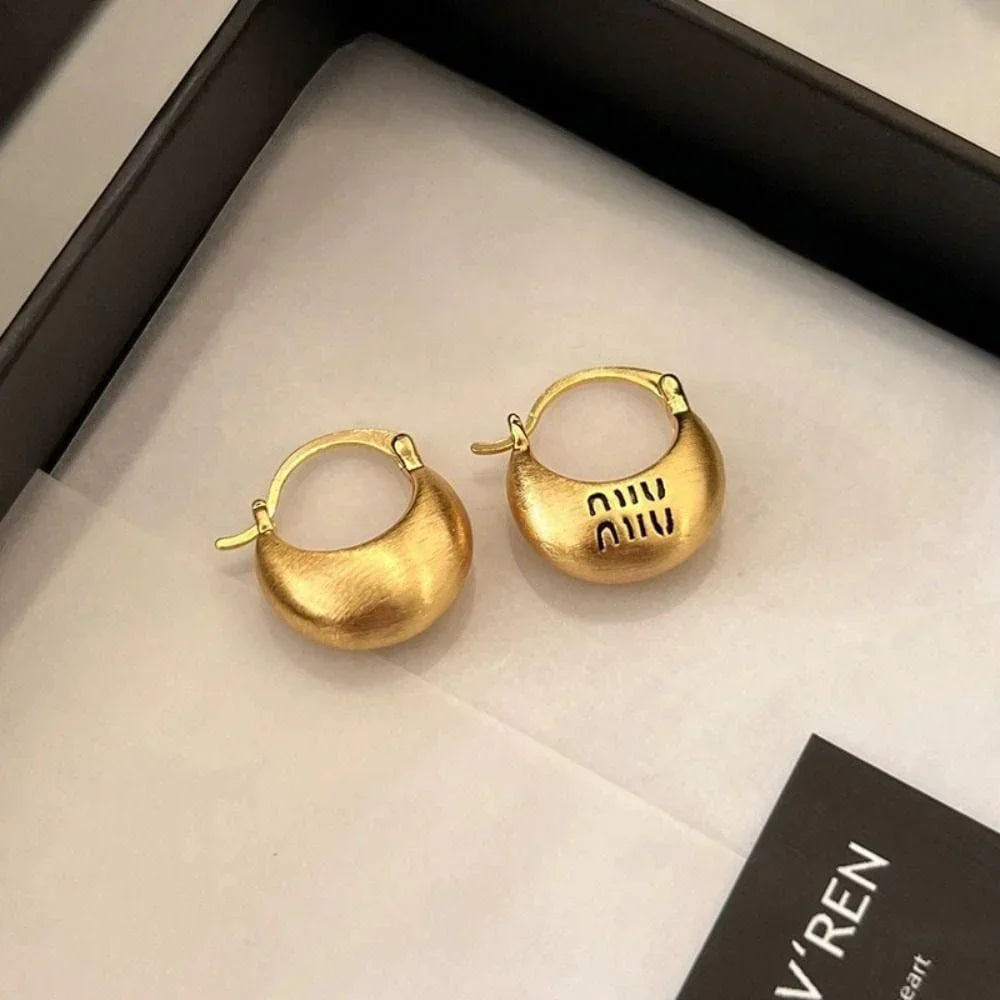 Vintage Gold Basket Earrings