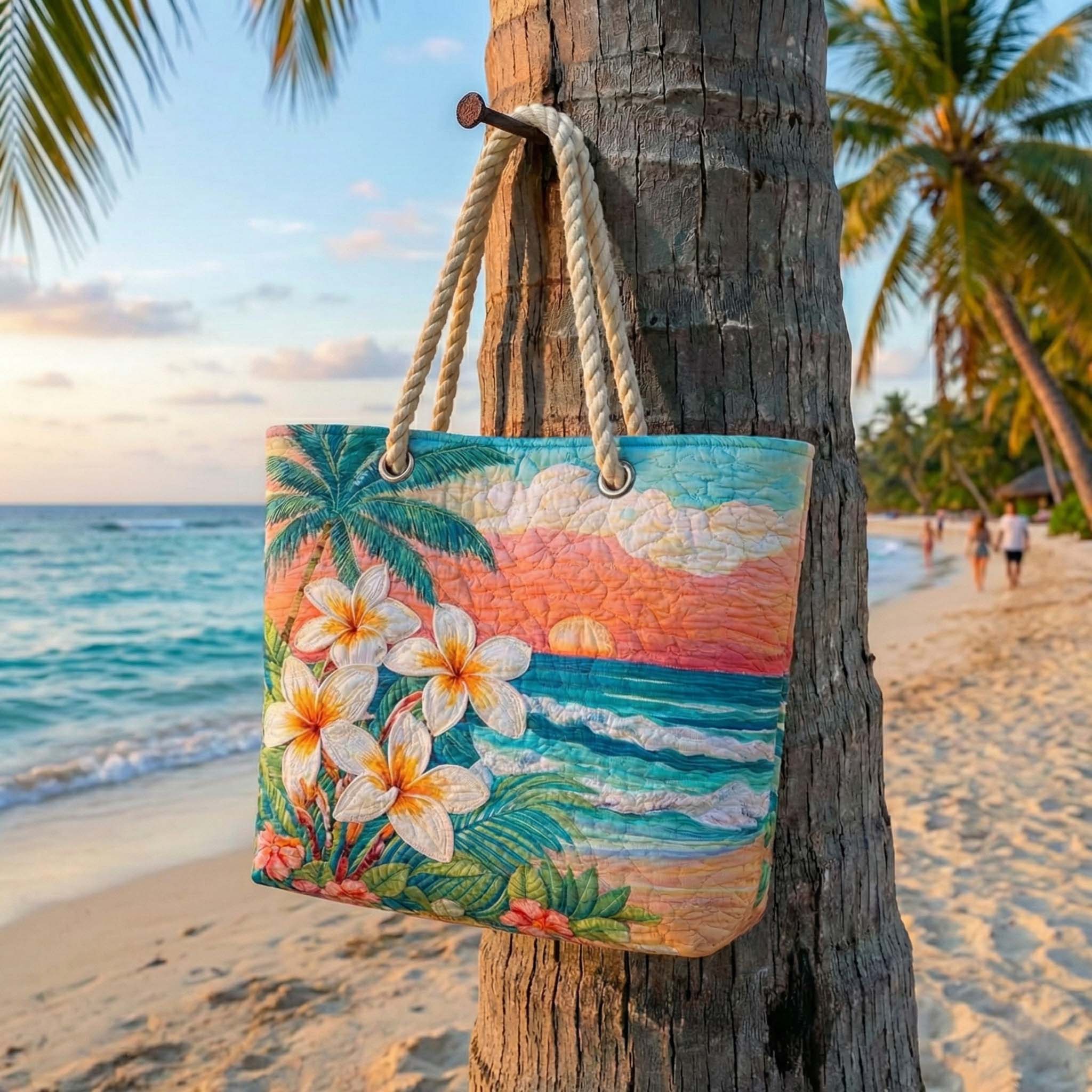 Quilted Beach Bag Tropical Vibe