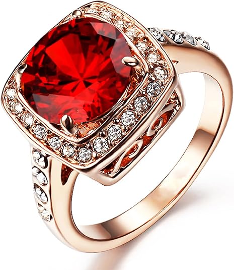 Rubi Halo Statement Ring | Rose Gold