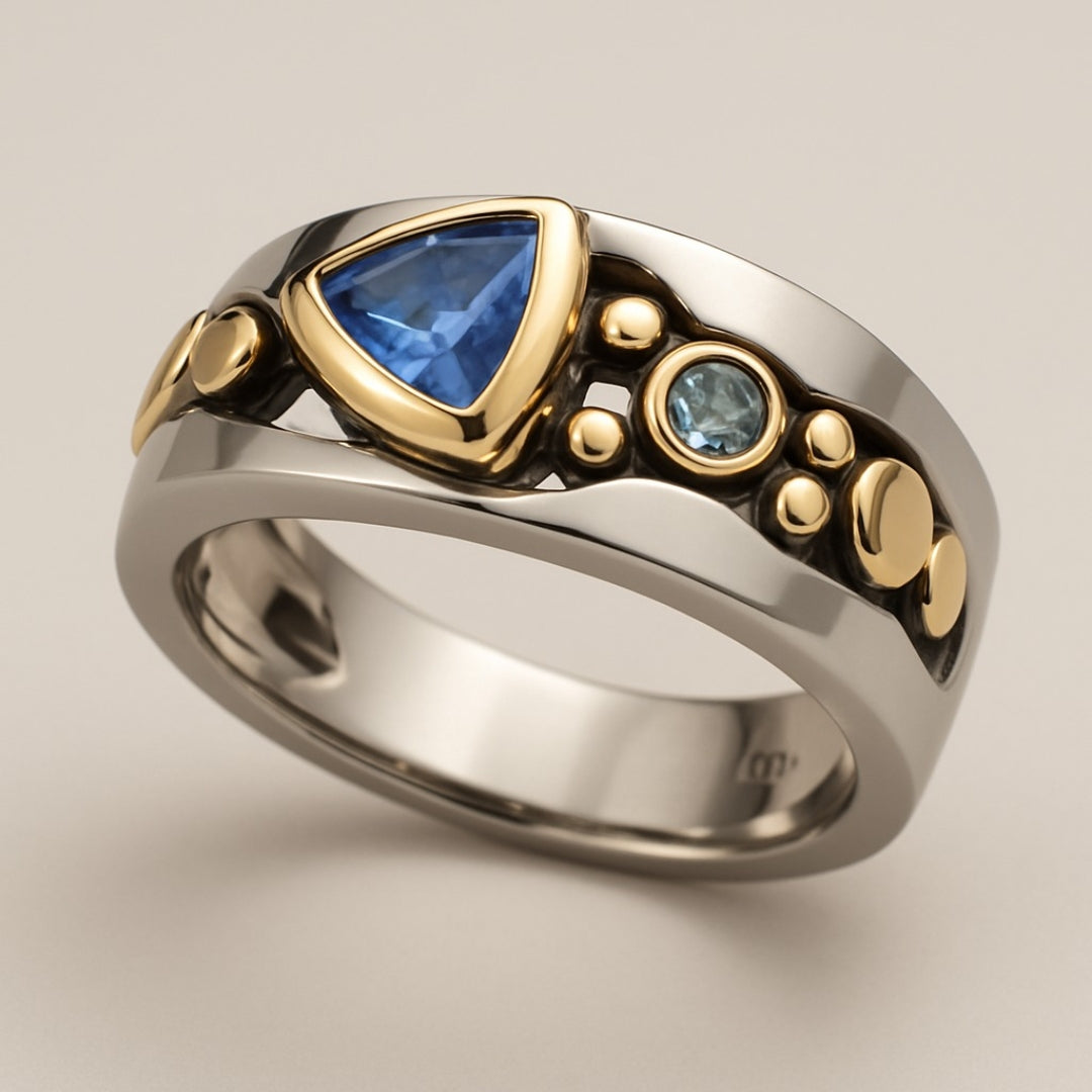 Vintaje Blue Crystal Ring