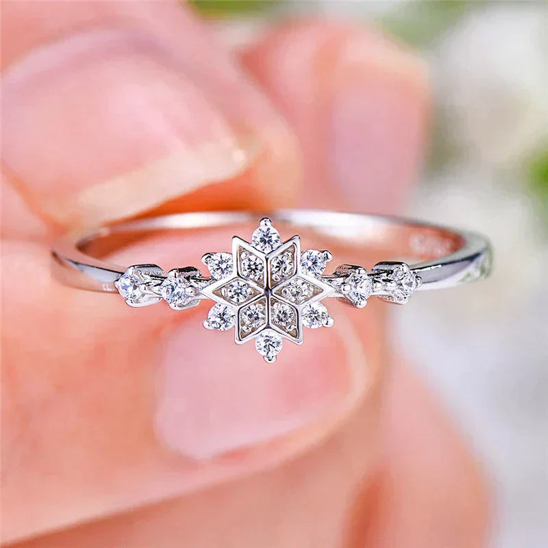 Snowflak Ring in Sterling Silver 925