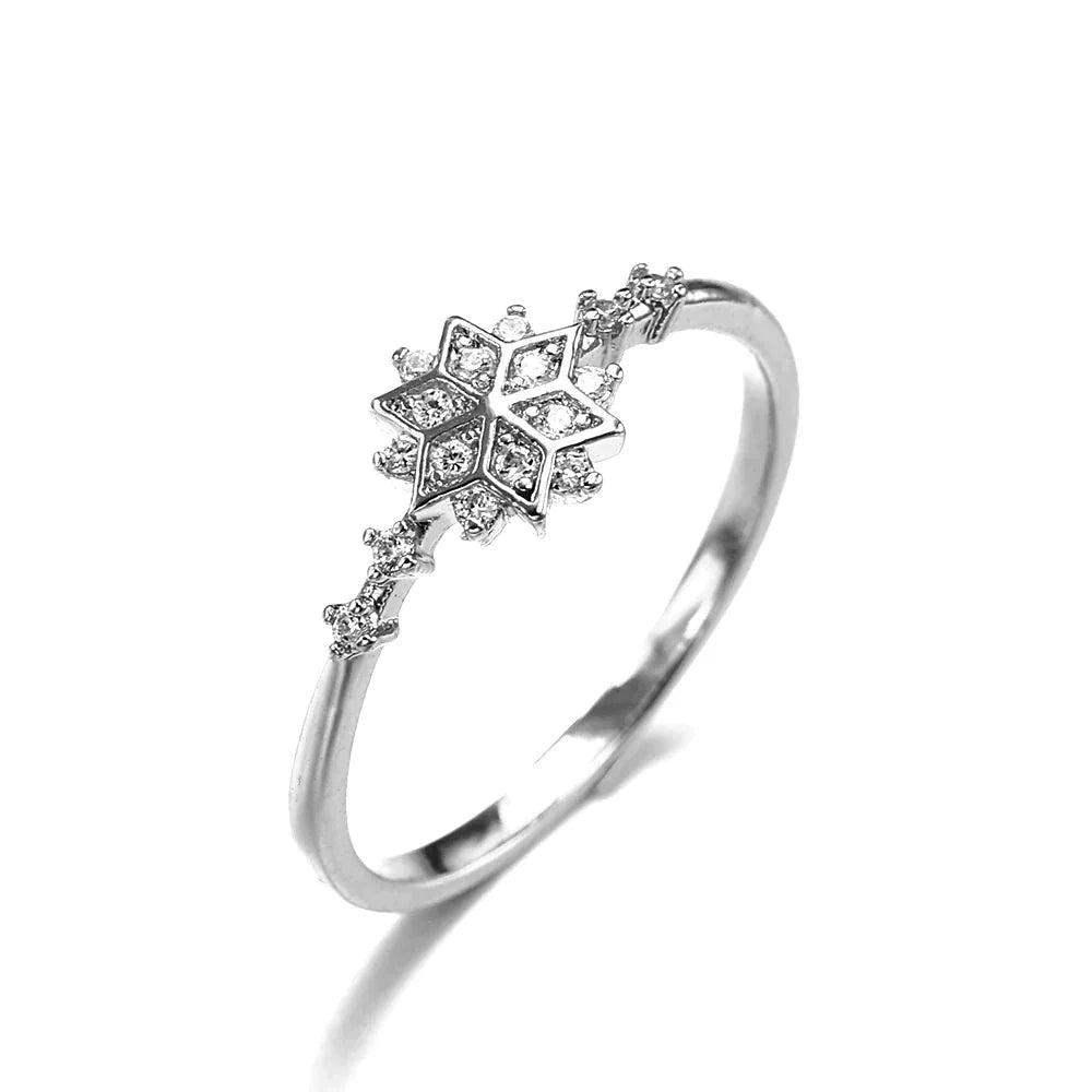 Snowflak Ring in Sterling Silver 925