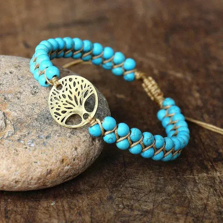 Handmade Turquoise Tree of Life Bracelet