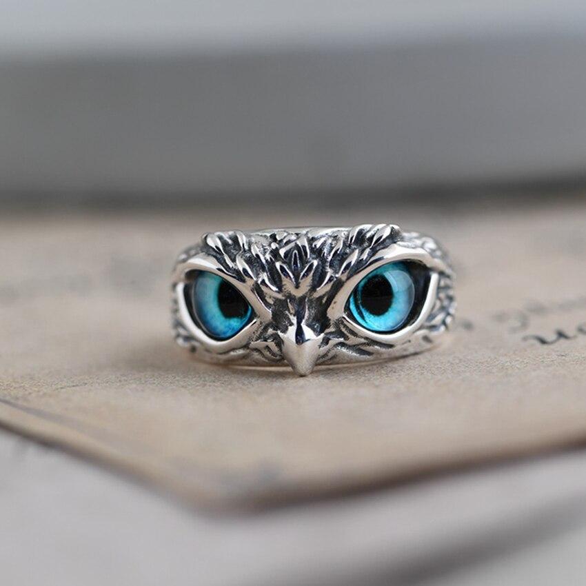 Silver and Opal Adjustable Ring of Good Luck Owl