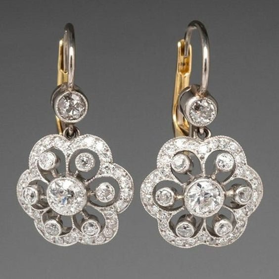 Mandala Earrings in Vintage Crystal