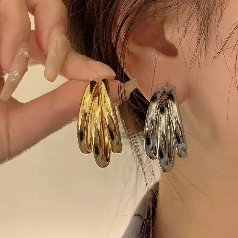 Gold Double Hoop Earring