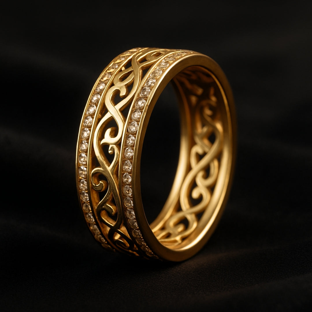 Radiant Gold Hollow Ring