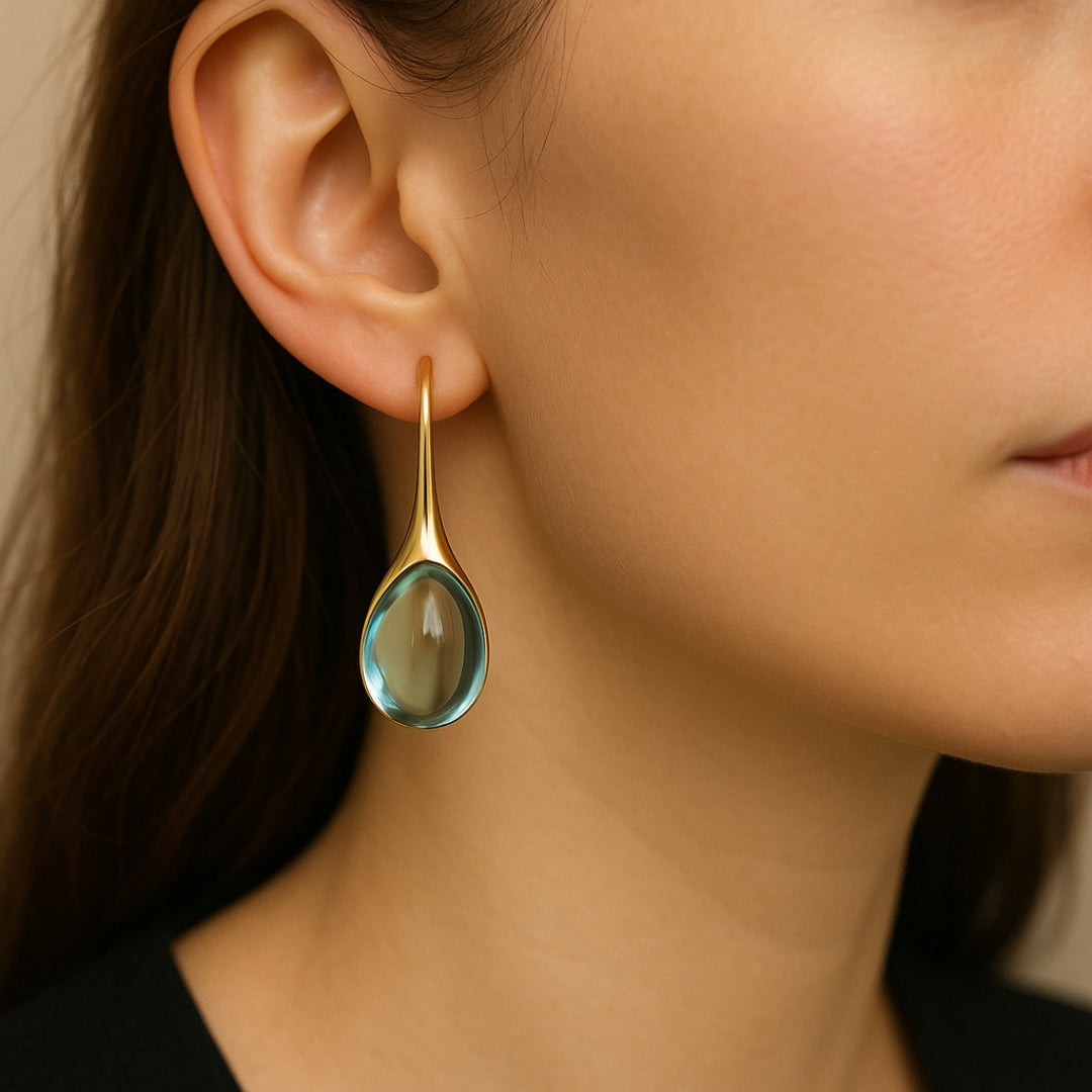 Gold and Silver Crystal Drop Earrings