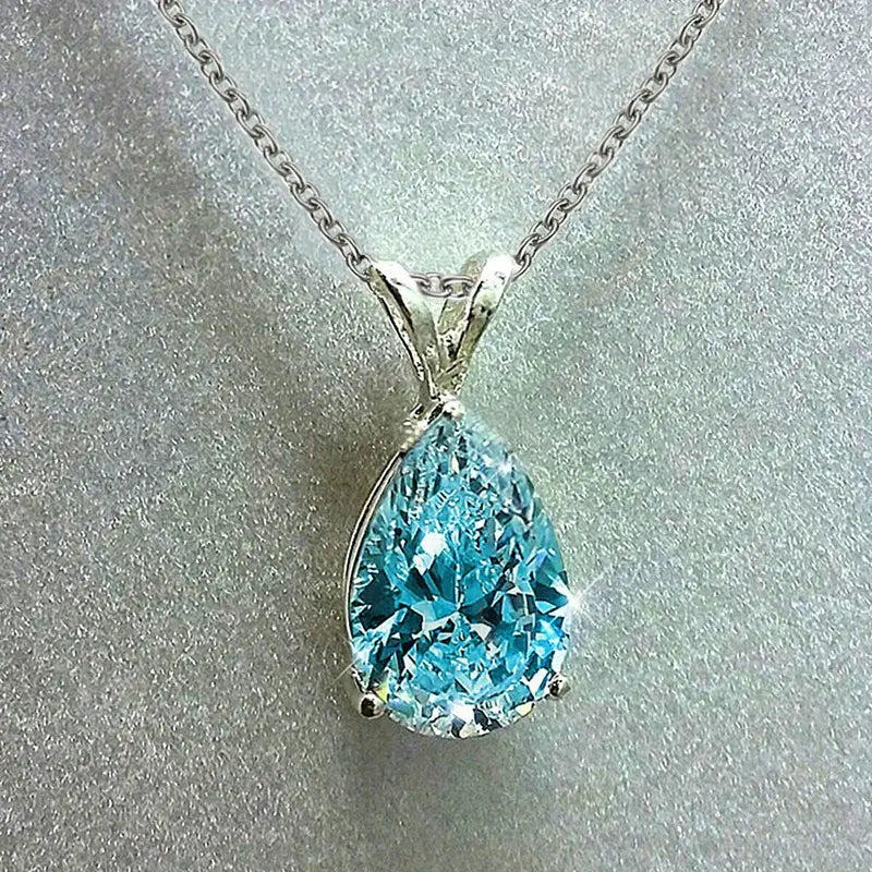 Oceans Tear Necklace | White Gold