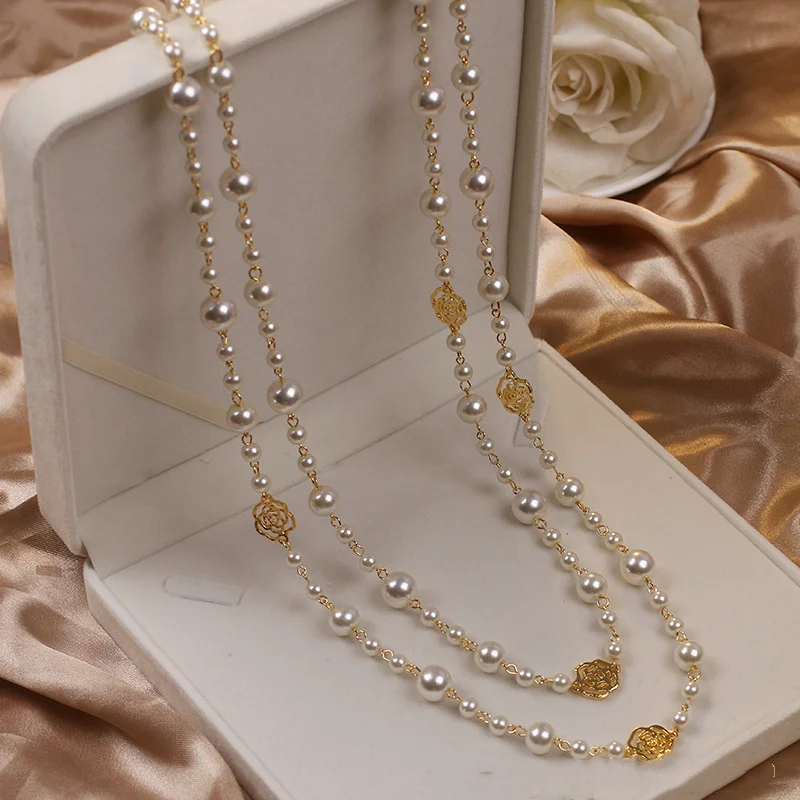 Elegant Gold Peral Necklace